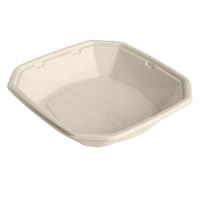 DUNI BioPak Menüschale Octabagasse,  ungeteilt 188142,  1 Karton = 8 x 50 Stück,  1000 ml,  braun