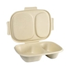DUNI BioPak Shield Menübox mit Deckel,  2-geteilt 196042,  1 Karton = 4 x 50 Stück, 300/600 ml,  braun