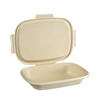 DUNI BioPak Shield Menübox mit Deckel,  ungeteilt 196041,  1 Karton = 4 x 50 Stück,  900 ml,  braun