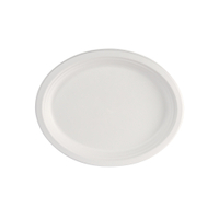 DUNI Einweggeschirr,  Teller,  Bagasse,  oval,  ø 320 mm 196404,  1 Karton = 4 Packungen à 125 Stück