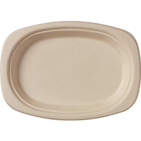 DUNI Einweggeschirr,  Teller,  braun,  BioPak 157179,  1 Karton = 10 Packungen à 50 Stück,  Ø 23 cm,  oval