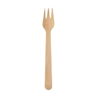 DUNI Holzbesteck,  Gabel,  Silva,  BioPak,  185 mm 194770,  1 Karton = 10 Packungen à 100 Stück