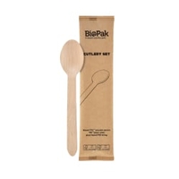 DUNI Holzbesteck,  kleiner Löffel,  Petit,  BioPak,  einzeln verpackt 195926,  1 Karton = 250 Stück