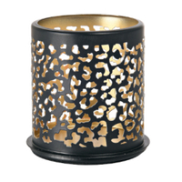 DUNI Kerzenhalter Safari Windlicht Metall schwarz,  Leopard 191159,  1 Karton = 8 x 1 Stück