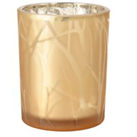 DUNI Kerzenhalter Shimmer Windlicht aus Glas 188174,  1 Karton = 6 x 1 Stück,  sand