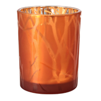 DUNI Kerzenhalter Shimmer Windlicht aus Glas 188175,  1 Karton = 6 x 1 Stück,  rust