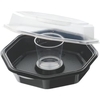 DUNI Octaview Menübox mit Dressingglas,  schwarz/transparent 157541,  1 Karton = 240 Stück,  950/90 ml