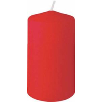 DUNI Stumpenkerzen 263016,  1 Karton = 6 x 10 Stück,  Farbe: rot