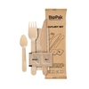 DUNI Take away,  Holzbesteck,  Set,  BioPak,  mit Gewürzen,  6-teilig 195923,  1 Karton = 250 Sets