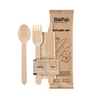 DUNI Take away,  Holzbesteck,  Set,  BioPak,  mit Gewürzen,  6-teilig 195924,  1 Karton = 250 Sets