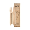DUNI Take away,  Holzbesteck Set,  BioPak,  mit Serviette,  3-teilig 192156,  1 Karton = 400 Sets