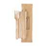 DUNI Take away,  Holzbesteck Set,  mit Serviette,  BioPak,  3-teilig 193131,  1 Karton = 250 Sets