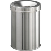 DURABLE Edelstahl Papierkorb Safe,  15 Liter 337623,  Farbe: metallic silber