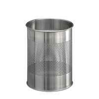 DURABLE Papierkorb aus Edelstahl,  rund,  15 Liter 338123,  Maße: 315 x 260 mm,  metallic silber,  P 165 mm