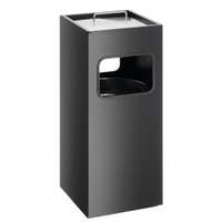 DURABLE Papierkorb mit Ascher,  eckig,  17 Liter 333101,  Farbe: schwarz