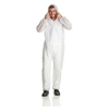 Einweg-Overall aus PP,  Kapuze,  weiß,  40g,  PSA Kategorie 1 PP40-XL,  1 Karton = 50 Stück,  Größe XL