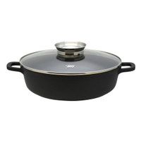 ELO Alucast Servierpfanne rund mit Glasdeckel 86688,  Durchmesser: 28 cm