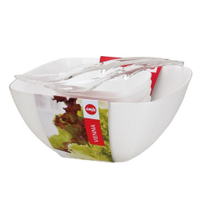 EMSA 6-teiliges Salat-Set Vienna 512766,  Set aus 1 x 4, 6 l und 4 x 600 ml Schale sowie Salatbesteck,  Weiß