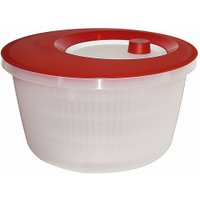 EMSA Basic Salatschleuder 505089,  Fassungsvermögen: 4 Liter,  Farbe: Transluzent Rot/ Weiß