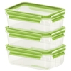 EMSA Clip & Close Colour Frischhaltedosen,  3-teiliges Set 515583,  Set besteht aus: 3 x 550 ml - Dosen,  Farbe: Hellgrün