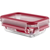 EMSA Clip & Close Frischhaltedose Glas,  rechteckig,  rot 513918,  Fassungsvermögen: 500 ml
