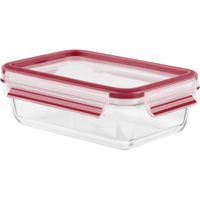 EMSA Clip & Close Frischhaltedose Glas,  rechteckig,  rot 516244,  Fassungsvermögen: 700 ml