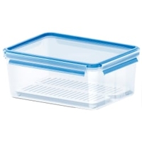 EMSA Clip & Close Frischhaltedose mit Abtropfgitter,  3, 7 Liter 512888,  Farbe: blau/transparent