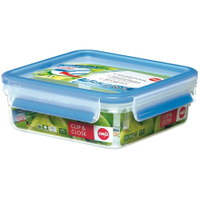 EMSA Clip & Close Frischhaltedose quadratisch 508536,  Fassungsvermögen: 850 ml