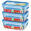 EMSA Clip & Close Frischhaltedosen 3-teiliges Set 508570,  Set besteht aus: 3 x 550 ml - Dosen