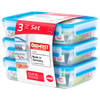 EMSA Clip & Close Frischhaltedosen 3-teiliges Set 515645,  Set besteht aus: 3 x 1200 ml - Dosen