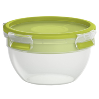 EMSA Clip & Go Salatbox,  rund,  1 Liter 518097,  Farbe: transparent / grün