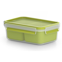 EMSA Clip & Go Snackbox,  rechteckig,  transparent / grün 518101,  Füllmenge: 1000 ml