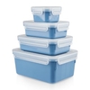 EMSA Clip&Close Colour Edition Frischhaltedosen Set,  4-teilig N1030800,  1 Set = 4 Frischhaltedosen,  Farbe: Blau