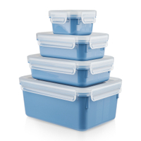 EMSA Clip&Close Colour Edition Frischhaltedosen Set,  4-teilig N1030800,  1 Set = 4 Frischhaltedosen,  Farbe: Blau
