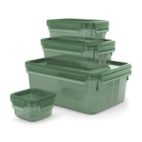 EMSA Clip&Close Eco Frischhaltedosen Set,  4-teilig N1170600,  1 Set = Frischhaltedosen
