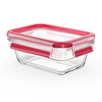 EMSA Clip&Close Frischhaltedose Glas,  eckig N1040500,  1 Frischhaltedose,  Fassungsvermögen: 0, 45 Liter
