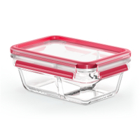 EMSA Clip&Close Frischhaltedose Glas,  eckig N1040700,  1 Frischhaltedose,  Fassungsvermögen: 0, 8 Liter