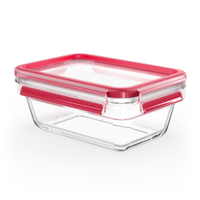 EMSA Clip&Close Frischhaltedose Glas,  eckig N1040800,  1 Frischhaltedose,  Fassungsvermögen: 0, 85 Liter