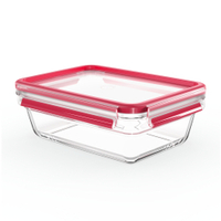 EMSA Clip&Close Frischhaltedose Glas,  eckig N1041000,  1 Frischhaltedose,  Fassungsvermögen: 1, 3 Liter