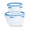 EMSA Clip&Close Frischhaltedosen Set,  2-teilig N1011600,  1 Set = 2 Frischhaltedosen,  1, 2 und 2, 6 Liter