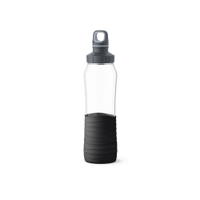 EMSA Drink2Go Trinkflasche Glas,  0, 7 Liter N3100100,  1 Trinkflasche,  Farbe: Schwarz