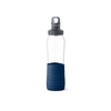 EMSA Drink2Go Trinkflasche Glas,  0, 7 Liter N3100600,  1 Trinkflasche,  Farbe: Dunkelblau