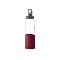 EMSA Drink2Go Trinkflasche Glas,  0, 7 Liter N3100700,  1 Trinkflasche,  Farbe: Weinrot