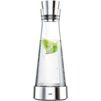 EMSA FLOW Slim Karaffe inkl. Kühlelement 514233,  Fassungsvermögen: 1 Liter,  Edelstahl / Glas