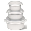 EMSA Micro Family Mikrowellentopf Starter Set 459061200,  1 Starter Set = 1 x 500 ml,  1 x 1000 ml,  1 x 1, 5 l,  Farbe: weiß