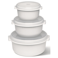 EMSA Micro Family Mikrowellentopf Starter Set 459061200,  1 Starter Set = 1 x 500 ml,  1 x 1000 ml,  1 x 1, 5 l,  Farbe: weiß