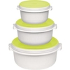 EMSA Micro Family Mikrowellentopf Starter Set 509741,  1 Starter Set=1x500 ml,  1x1000 ml,  1x1, 5 l,  Farbe: weiß/grün
