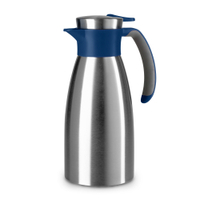 EMSA Soft Grip Isolierkanne,  Quick Tip Verschluss N41201,  Fassungsvermögen: 1000 ml,  Farbe: Edelstahl / Blau