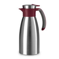 EMSA Soft Grip Isolierkanne,  Quick Tip Verschluss N41202,  Fassungsvermögen: 1000 ml,  Farbe: Edelstahl / Rot