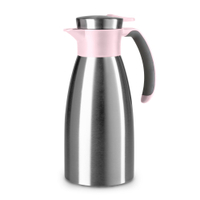 EMSA Soft Grip Isolierkanne,  Quick Tip Verschluss N41203,  Fassungsvermögen: 1000 ml,  Farbe: Edelstahl / Pink